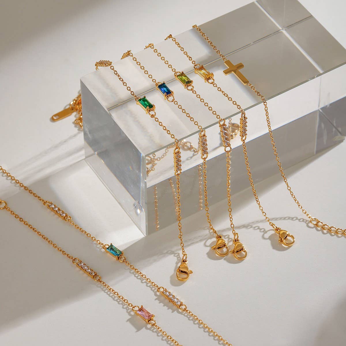 Titanium Double Layer Zodiac & Cross Bracelet