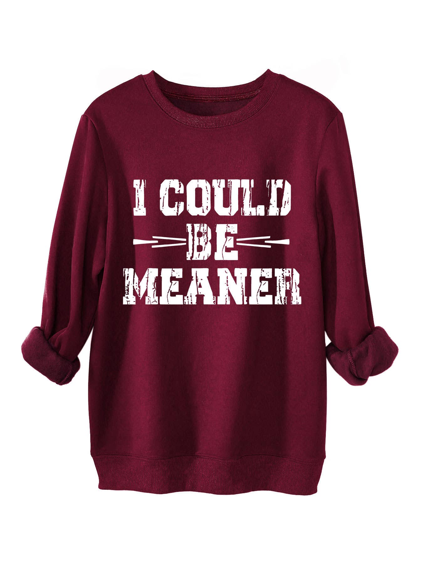 I could be meaner printed thickened warm hoodie