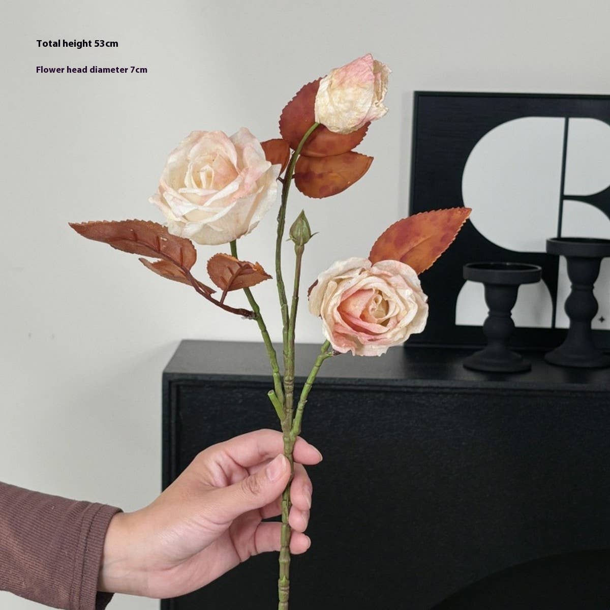 Vintage Autumn Oil Painting Burnt Rose