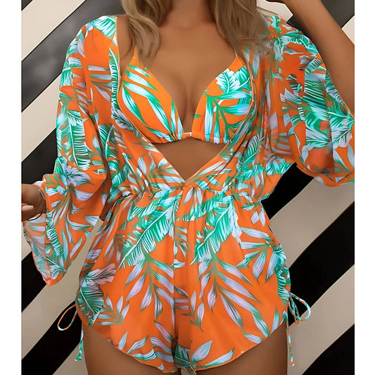 Tropical Print Sexy Bikini Set?Swimsuit for Womens