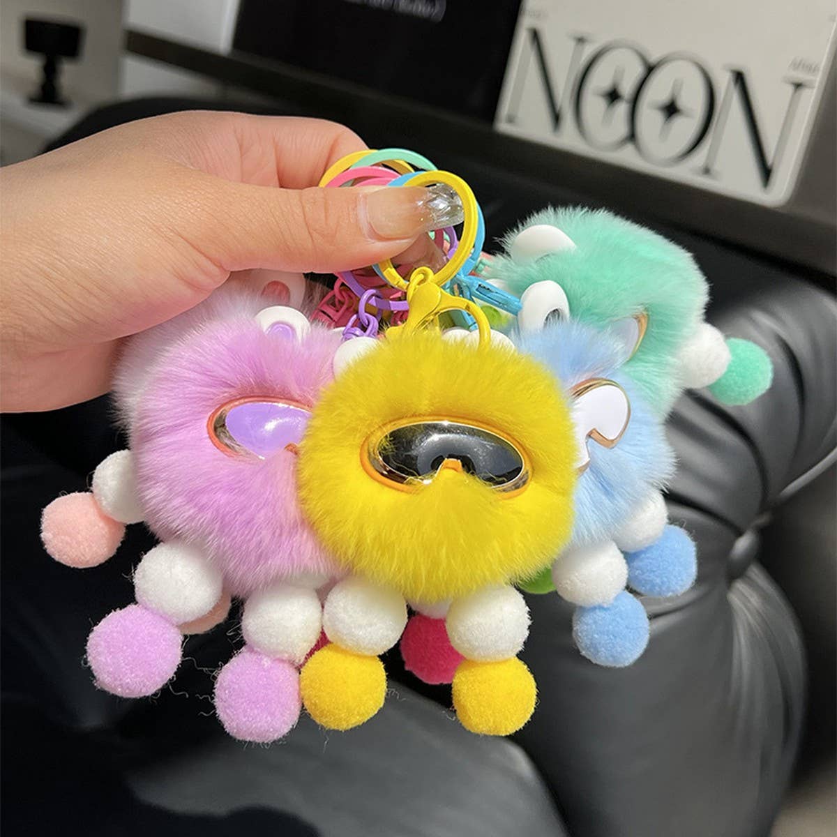 CUTE PLUSH ROBOT CAR KEYCHAIN BAG PENDANT GIFT