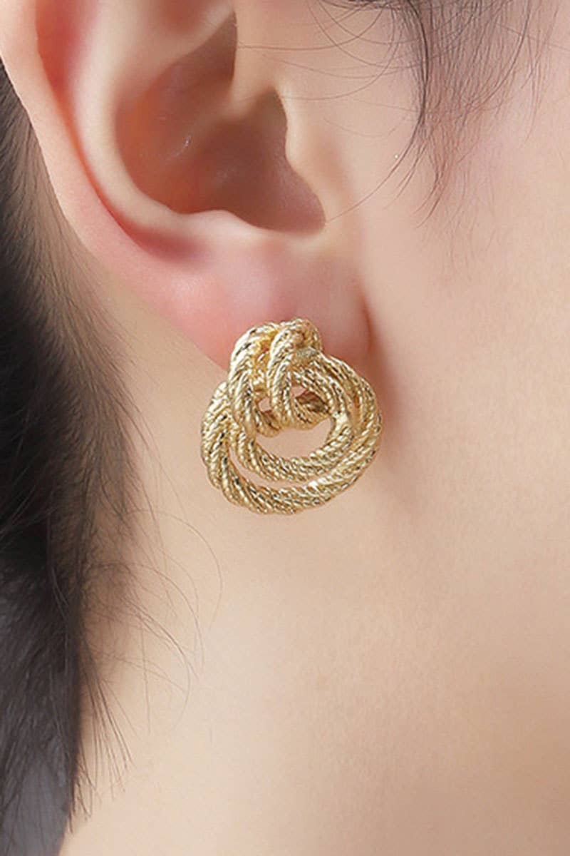 TWIST DESIGN STUD EARRINGS