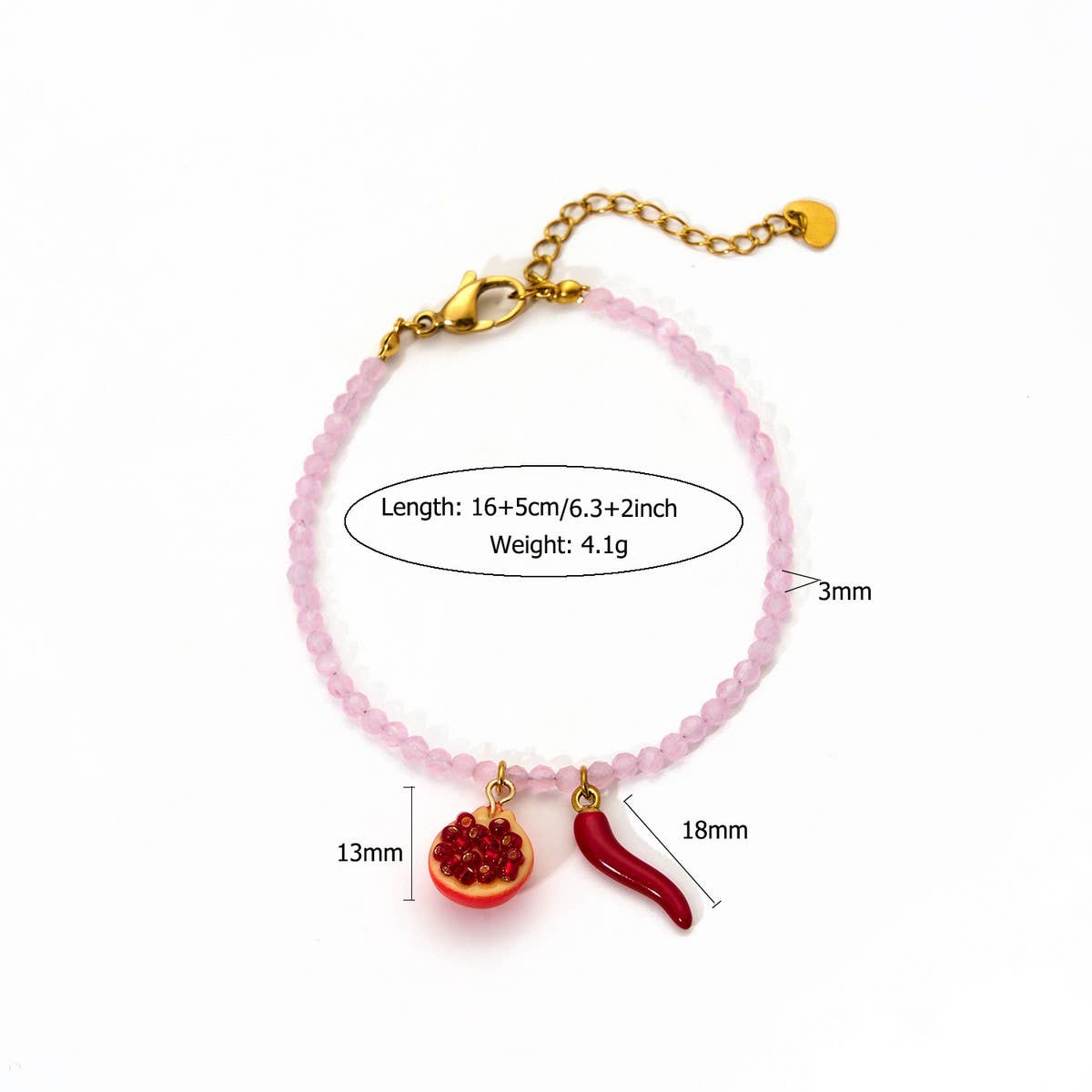 Original Natural Stone Bracelet withSunflowerCharm_CWAJE4593