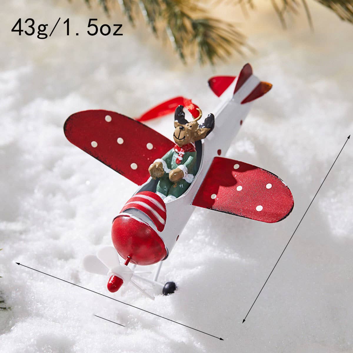 CWMM10418_CHRISTMAS METAL ORNAMENTS AIRPLANE SNOWMAN REINDEE
