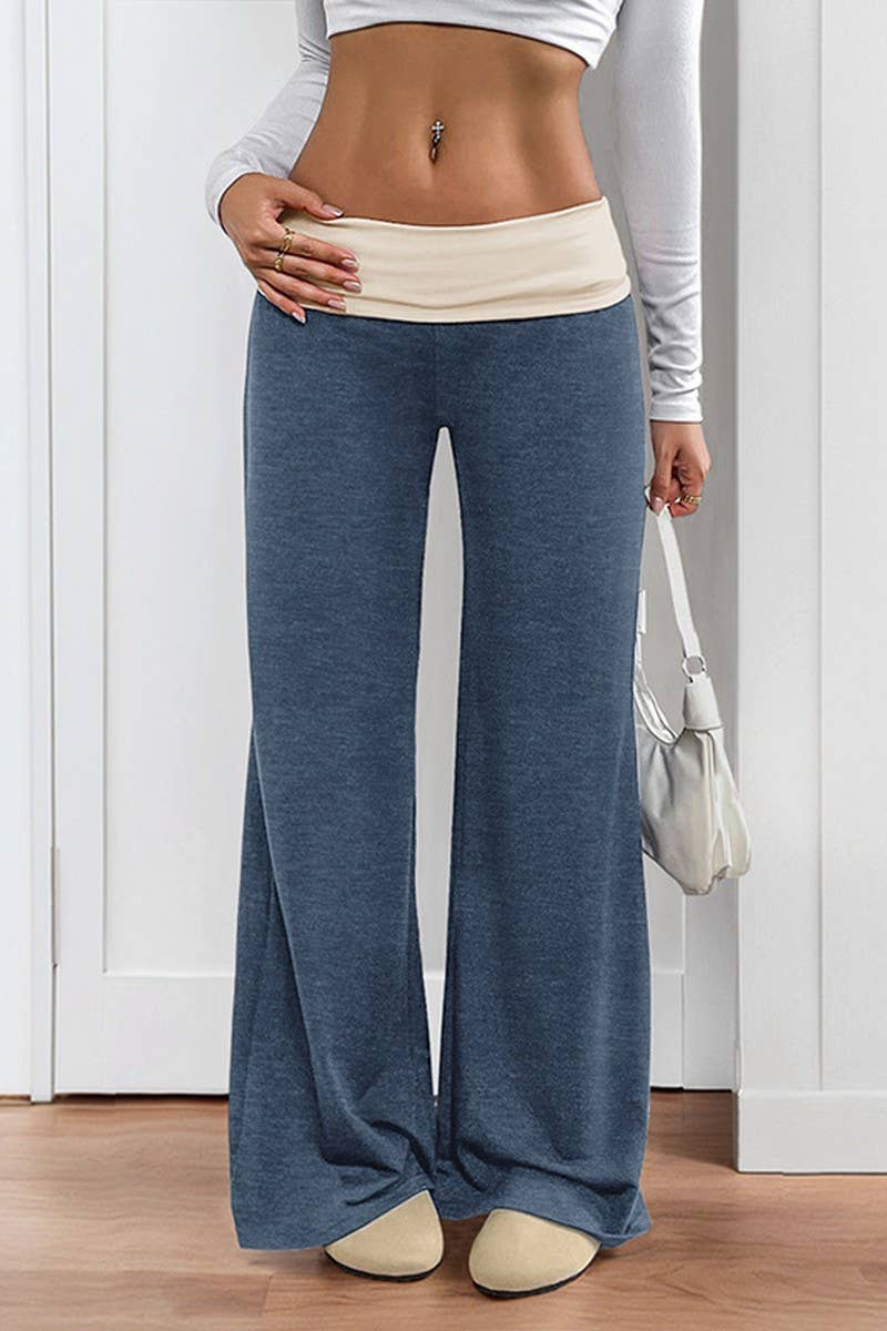 CWBLP00933_LOW WAIST COLORBLOCK WIDE LEG TRACK PANTS