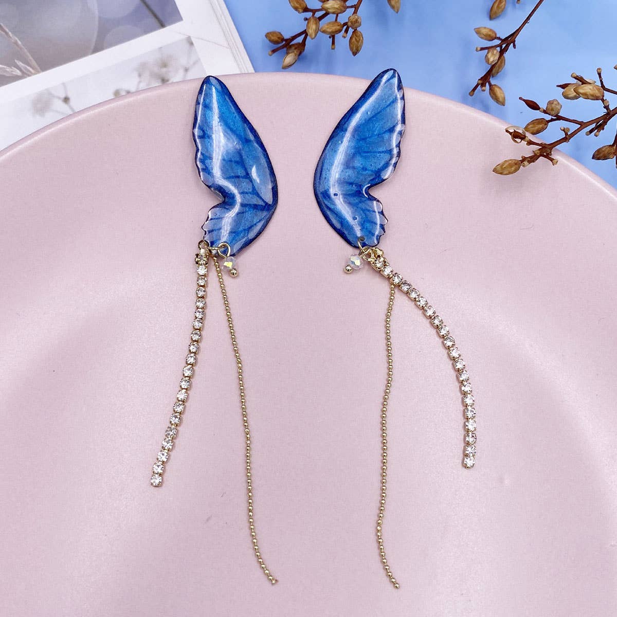 Personalized three-dimensional butterfly earrings