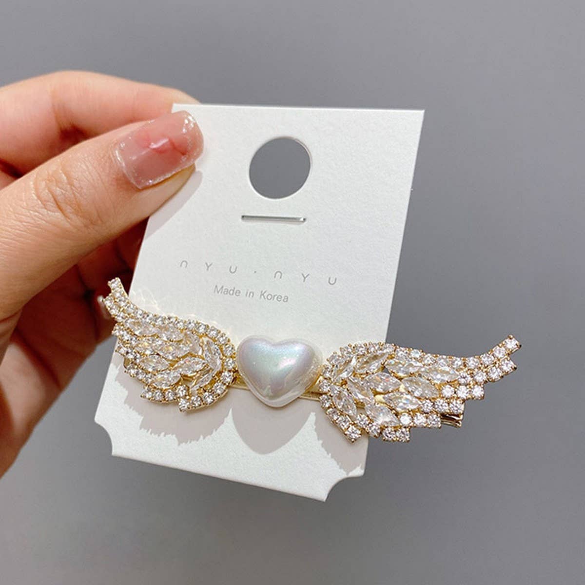 SWEET PEARL SIDE CLIP RHINESTONE BANGS CLIPHAIRPIN