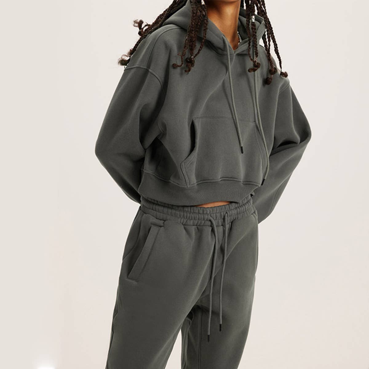 HOODED LONG-SLEEVED TOP HOODIE SET OF TWO SETS