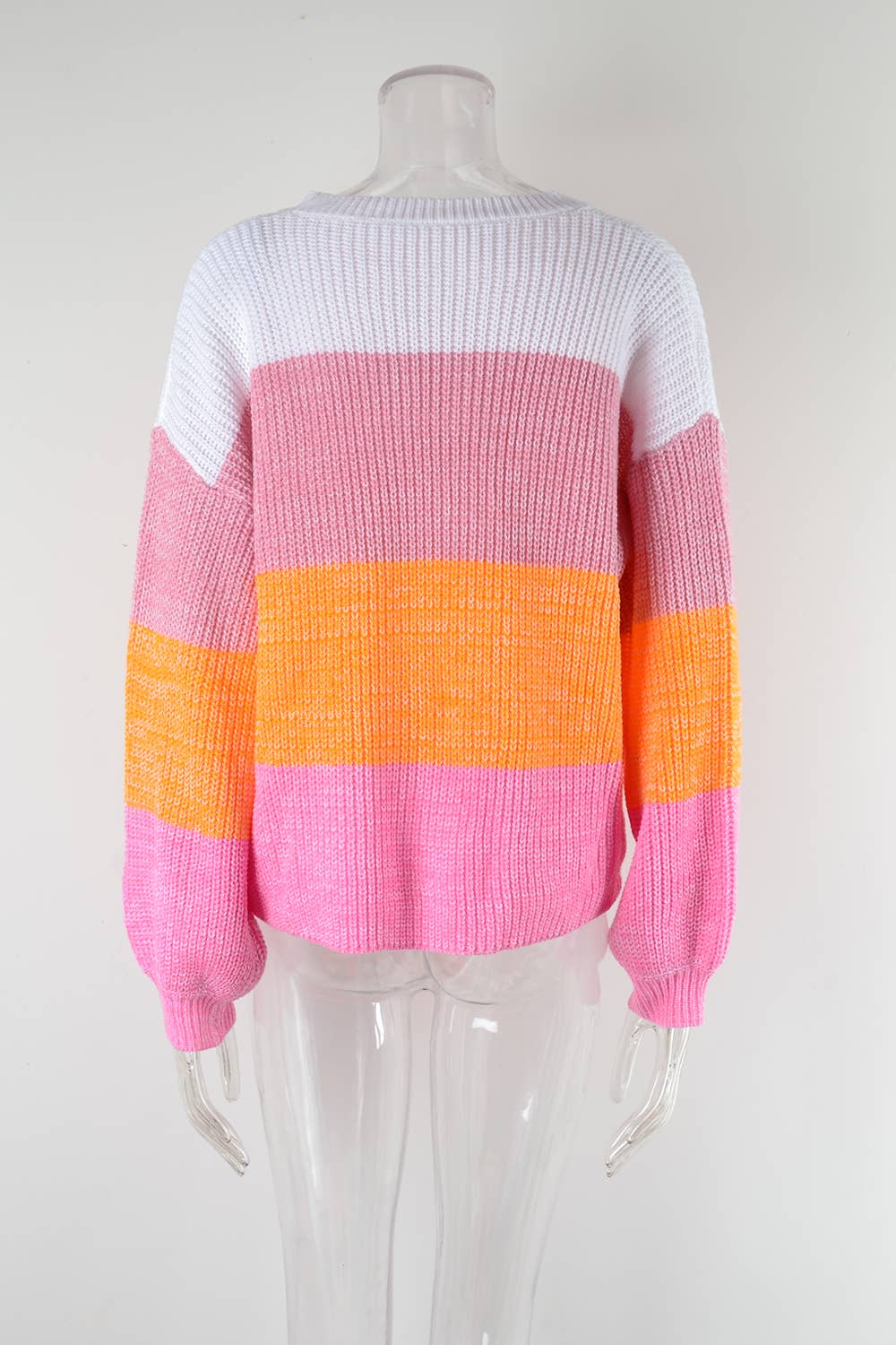 Patchwork Color Contrast Pullover Sweater