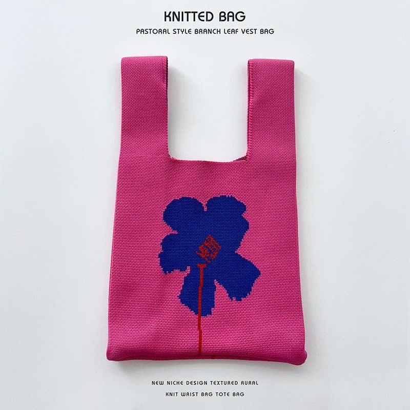 Flower series versatile knitted bag