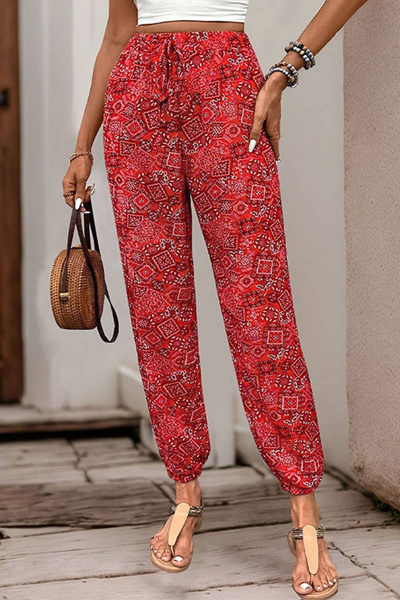 CWBLP1768_2025 NEW SUMMER PRINTED CASUAL SKINNY PANTS