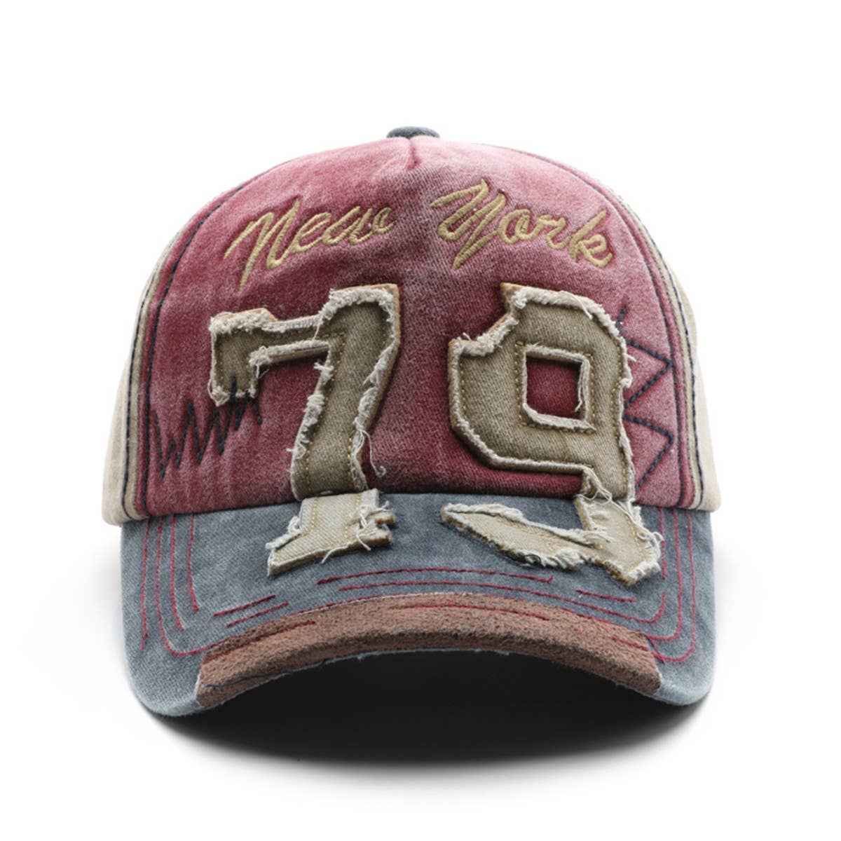 Vintage Washed Distressed Number Cap Outdoor Hat_CWAH1264