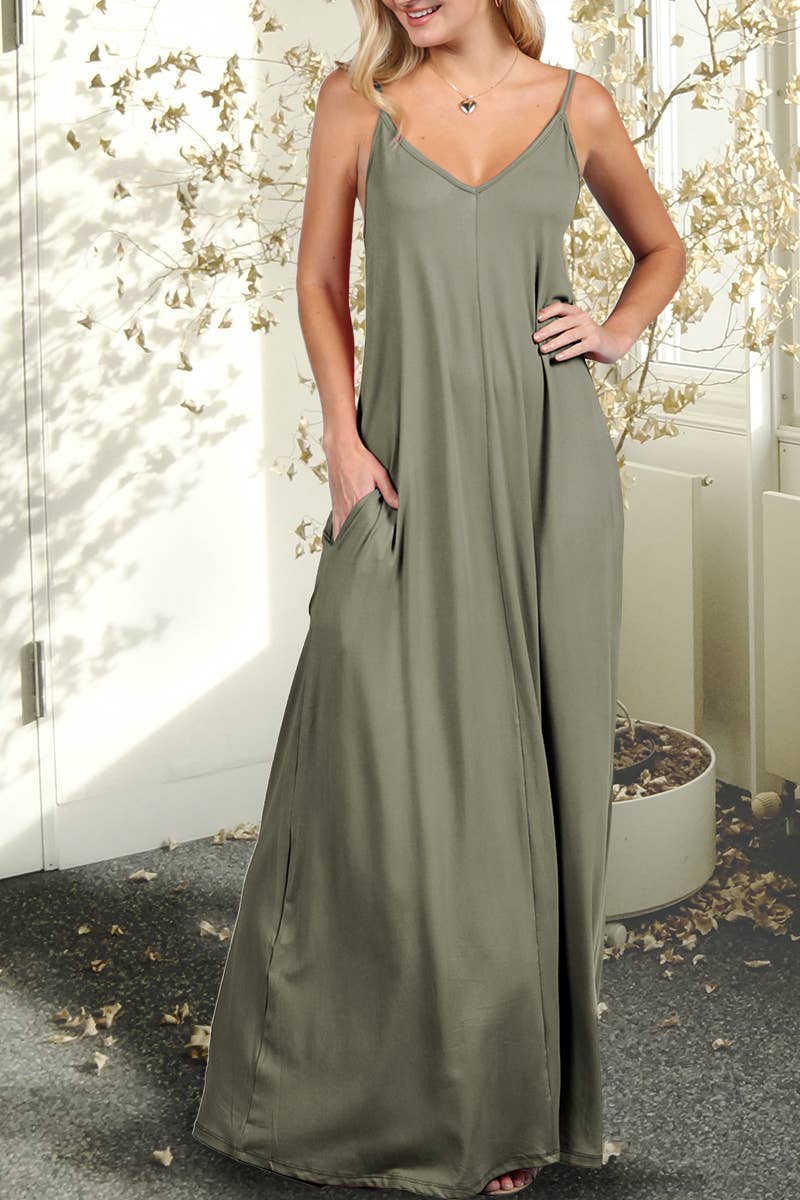 AWDMD280_SPAGHETTI STRAP KNIT MAXI DRESS