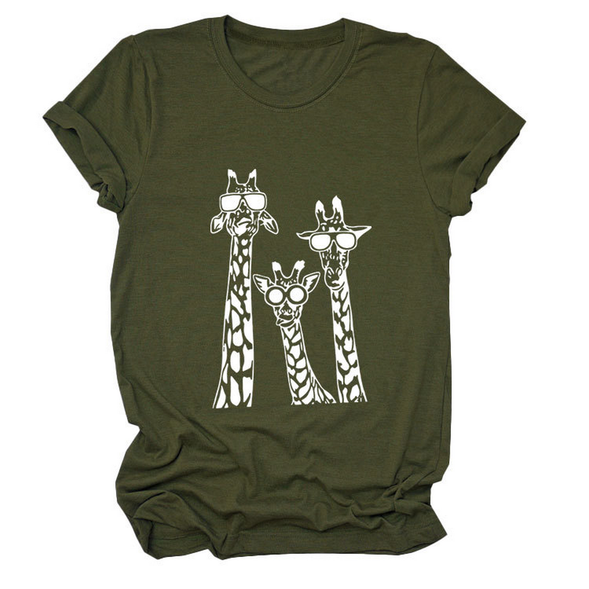 Women's Giraffe Print Casual Summer T-Shirt