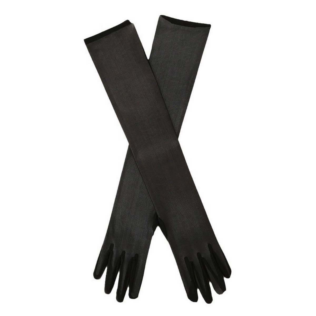 CWAG0285_1 PAIR LONG GLOVES WOMEN SATIN GLOVES