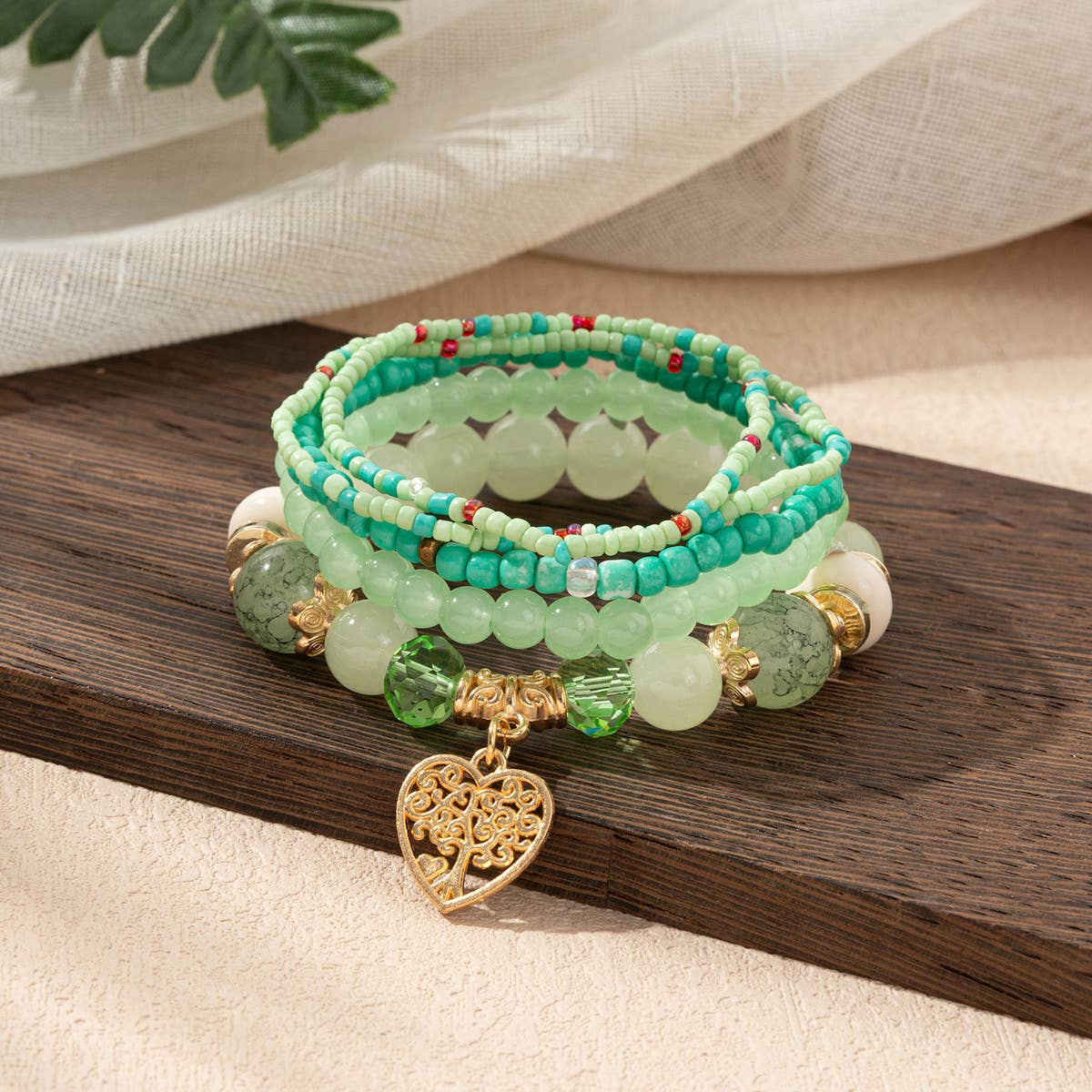 CRYSTAL MULTI-LAYER BEADED FASHION BRACELET