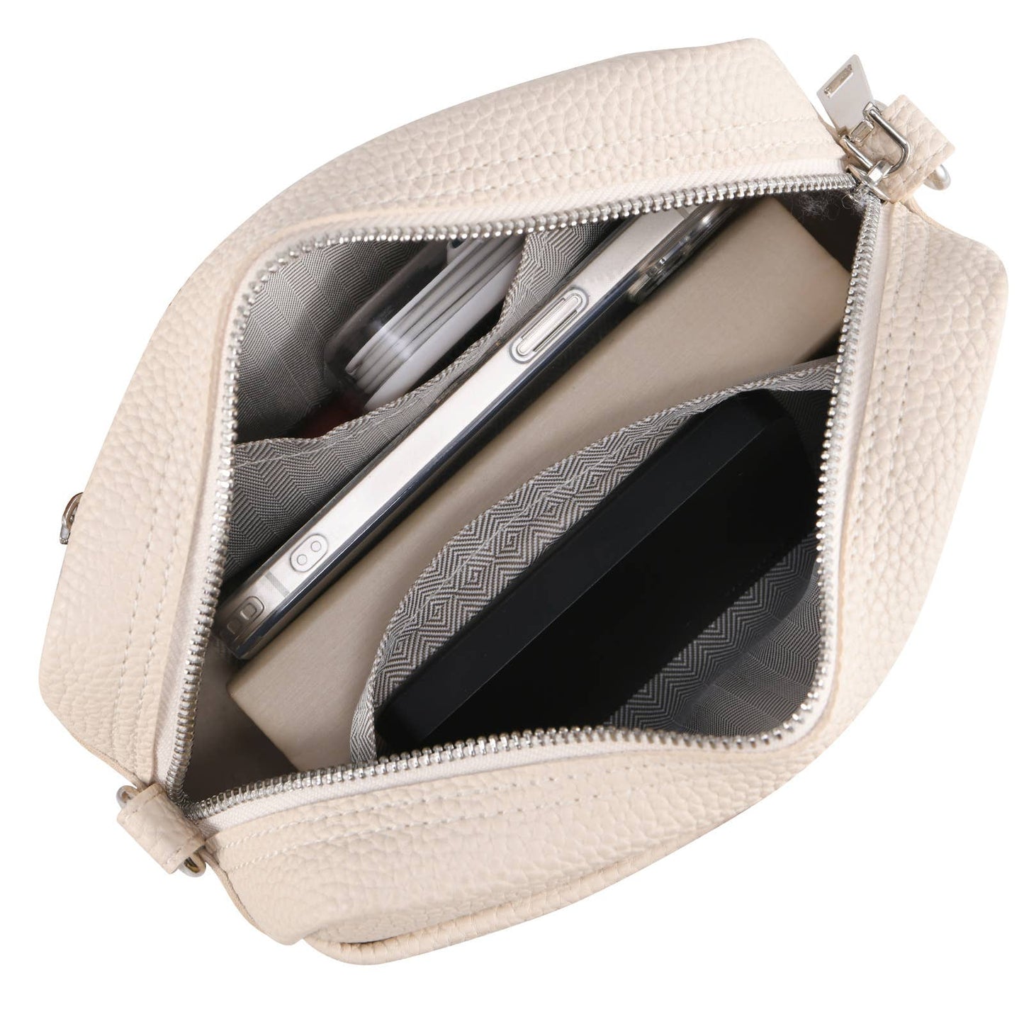 Solid-colored PU leather crossbody bag