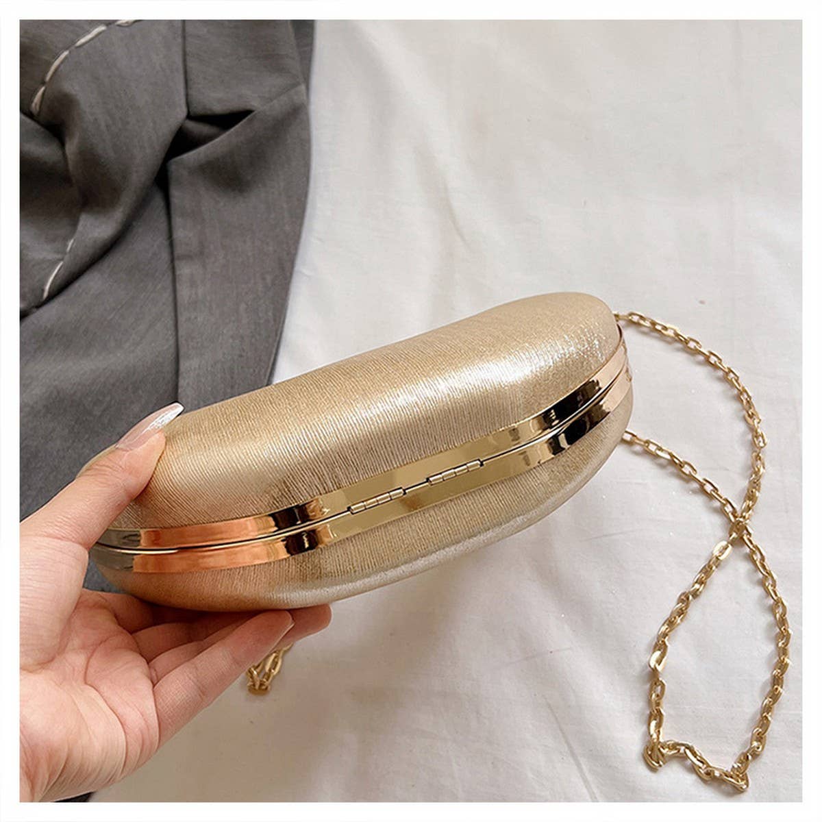 FINE GLITTER LADY EVENING BAG CHAIN CLUTCH BAG_CWAB3242