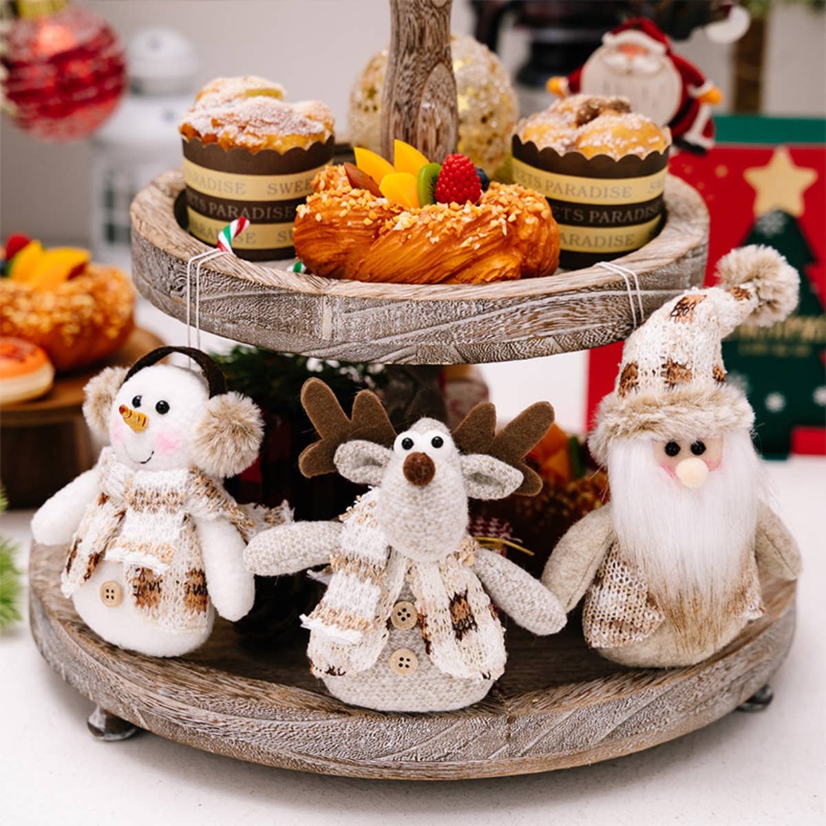 CWASC1948_CHRISTMAS TREE SANTA CLAUS SNOWMAN DEER PENDANT