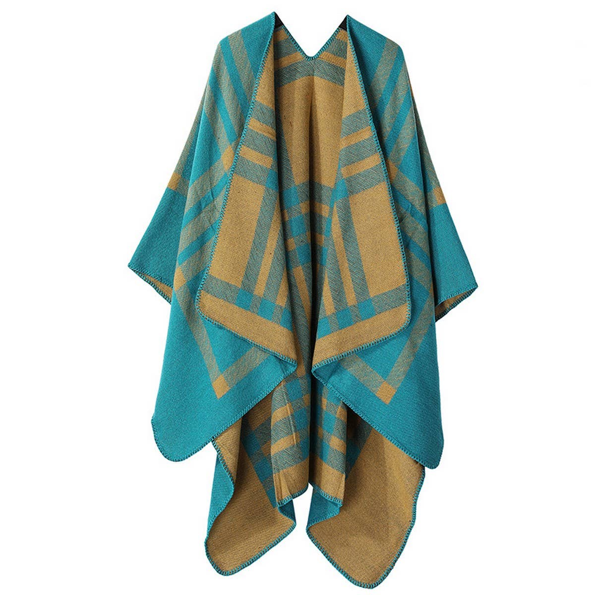 SOLID COLOR STRIPED WARM VERSATILE SHAWL SCARF_CWASC2162