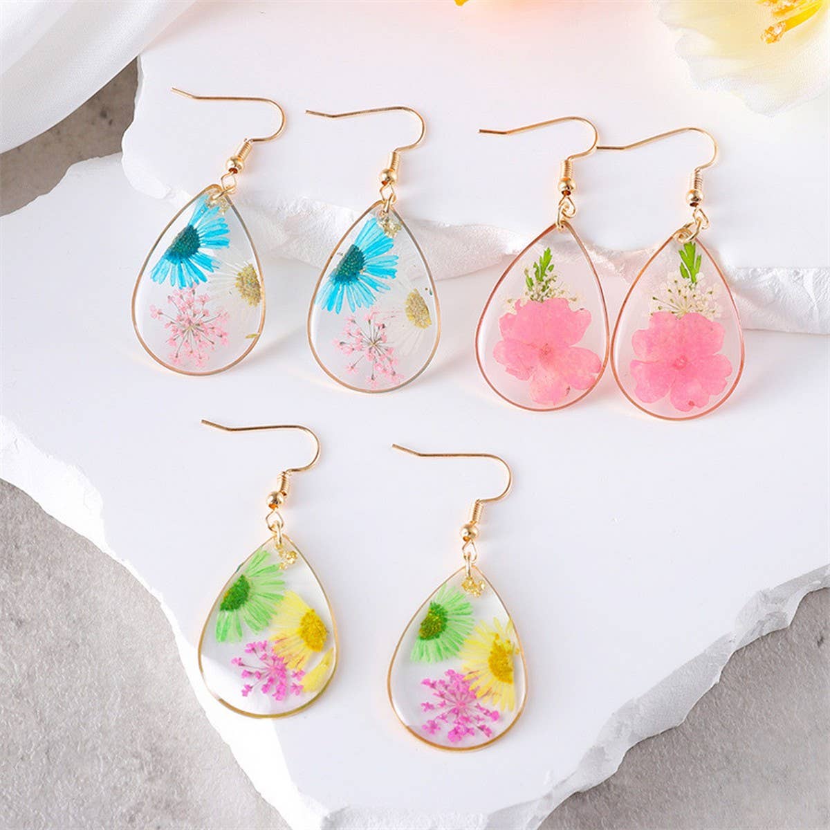 FASHIONABLE FLOWER PASTORAL STYLE EARRINGS