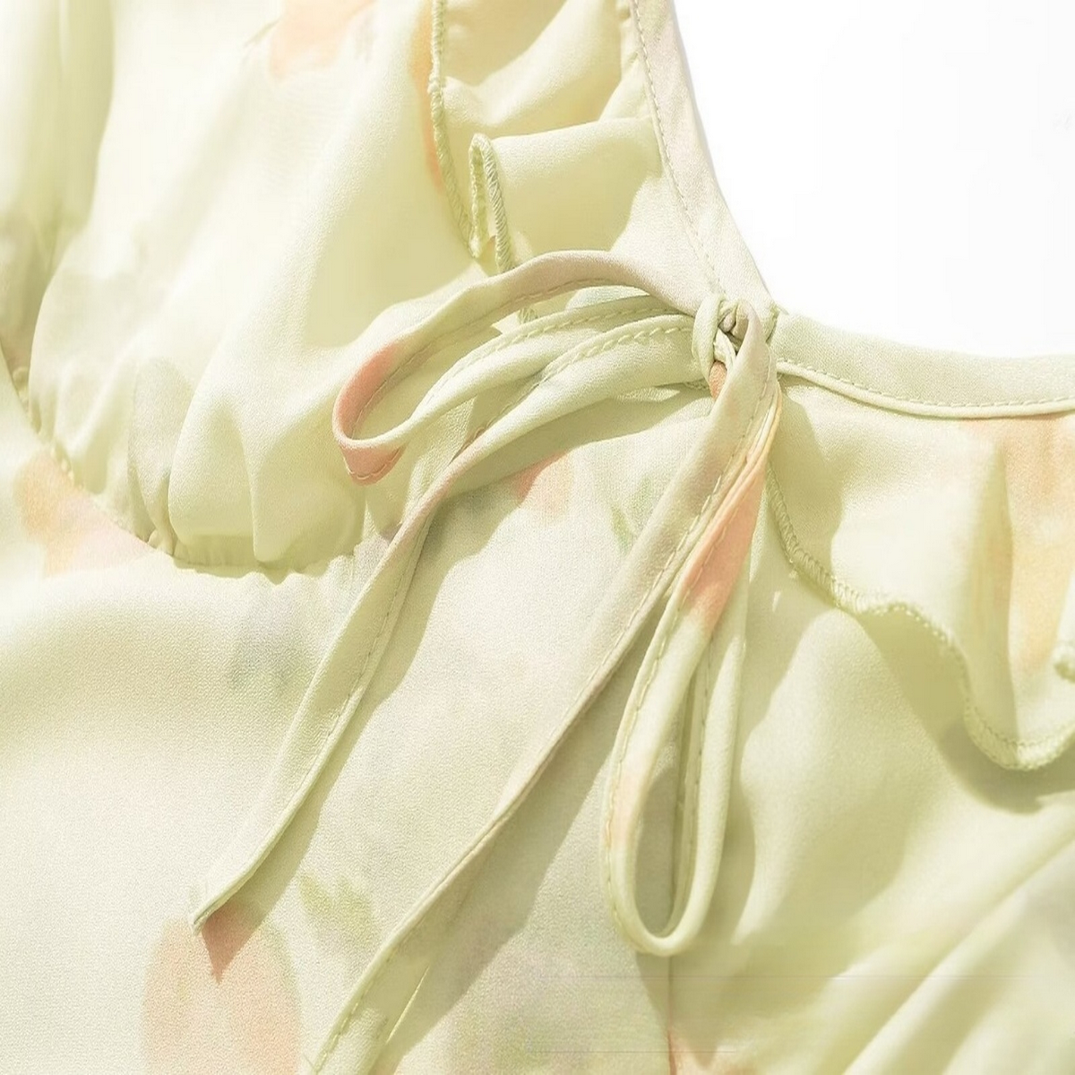 Elegant V-Neck Ruffle Sleeve Dress - French Style