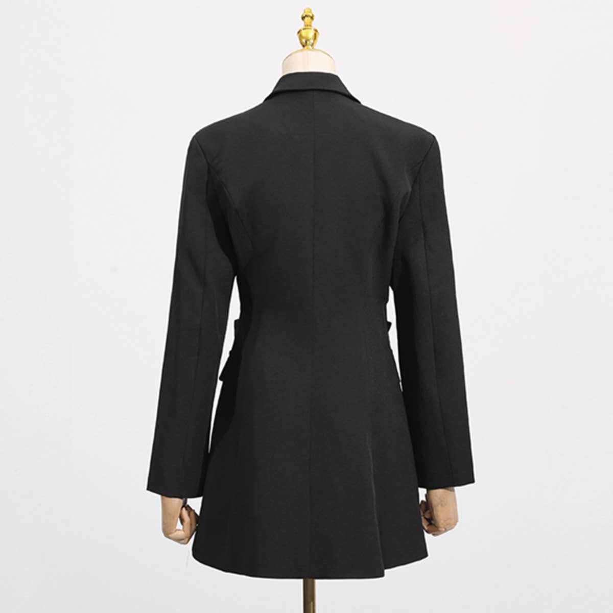 Elegant Beaded Bow Waist-Cut Blazer Jacket