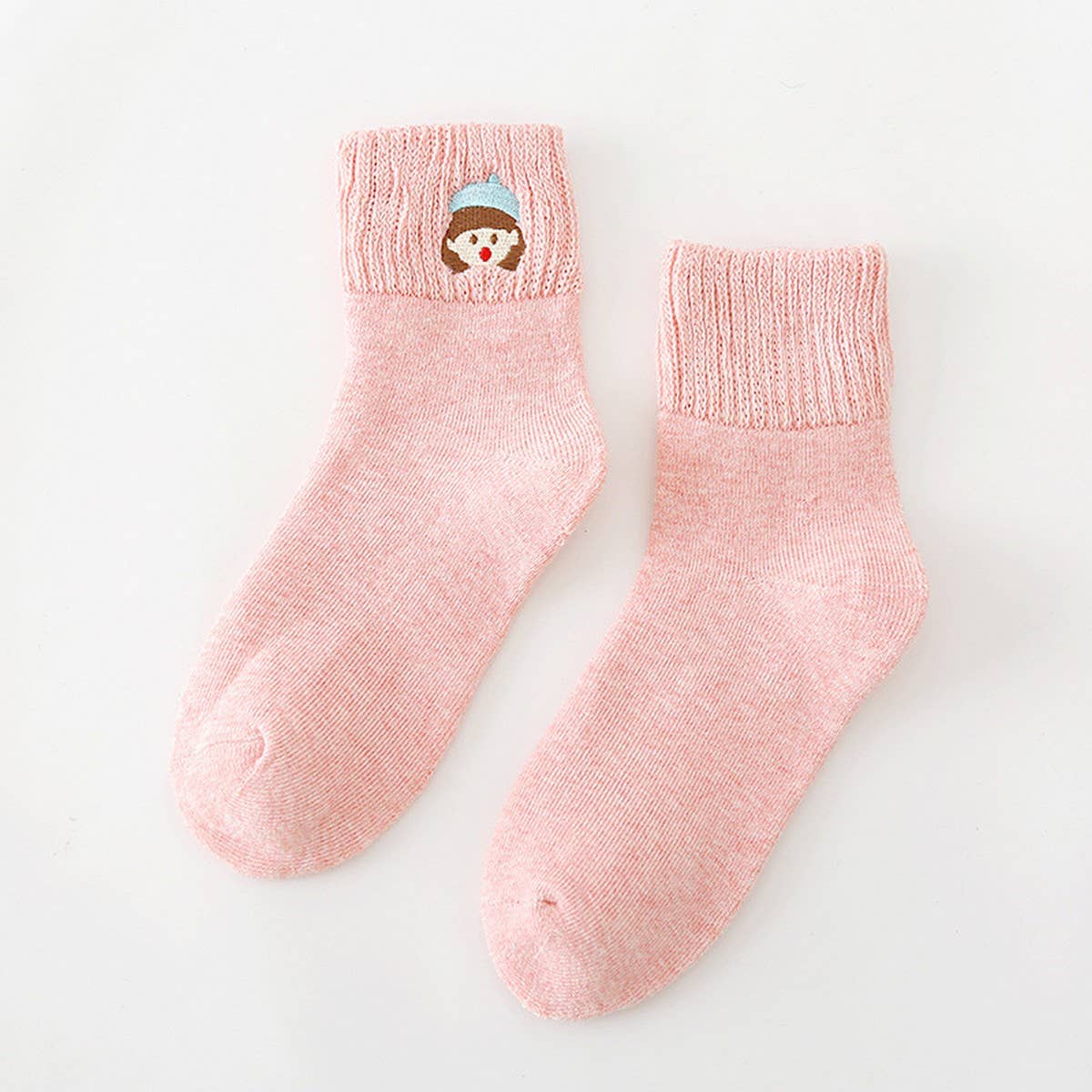 AUTUMN AND WINTER EMBROIDERED TERRY SOCKS_CWMS0990