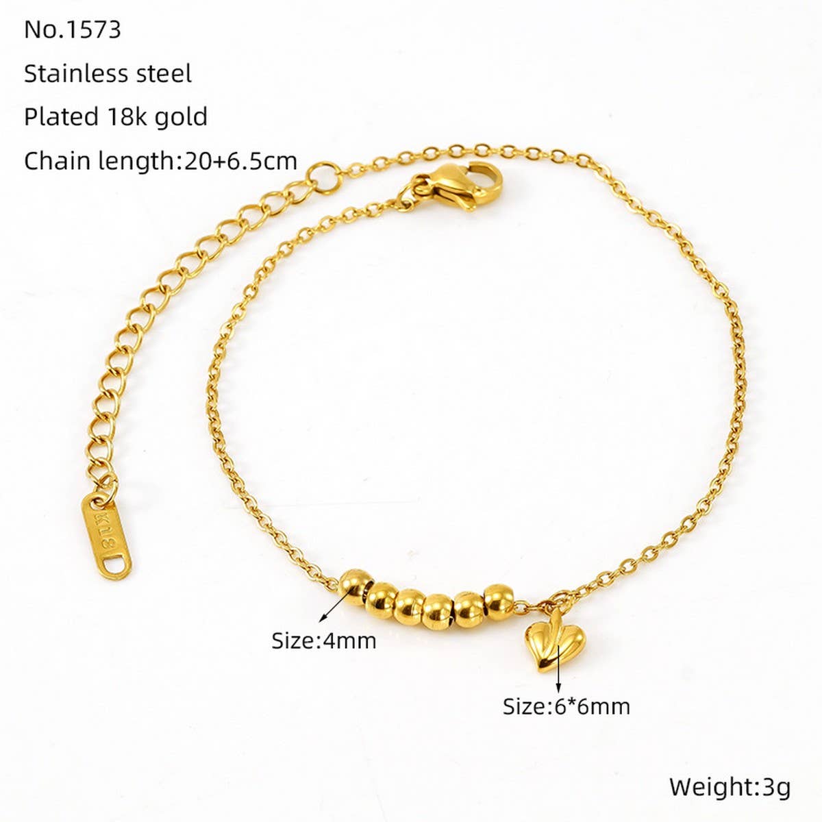 18K titanium steel bracelet with a love bracelet