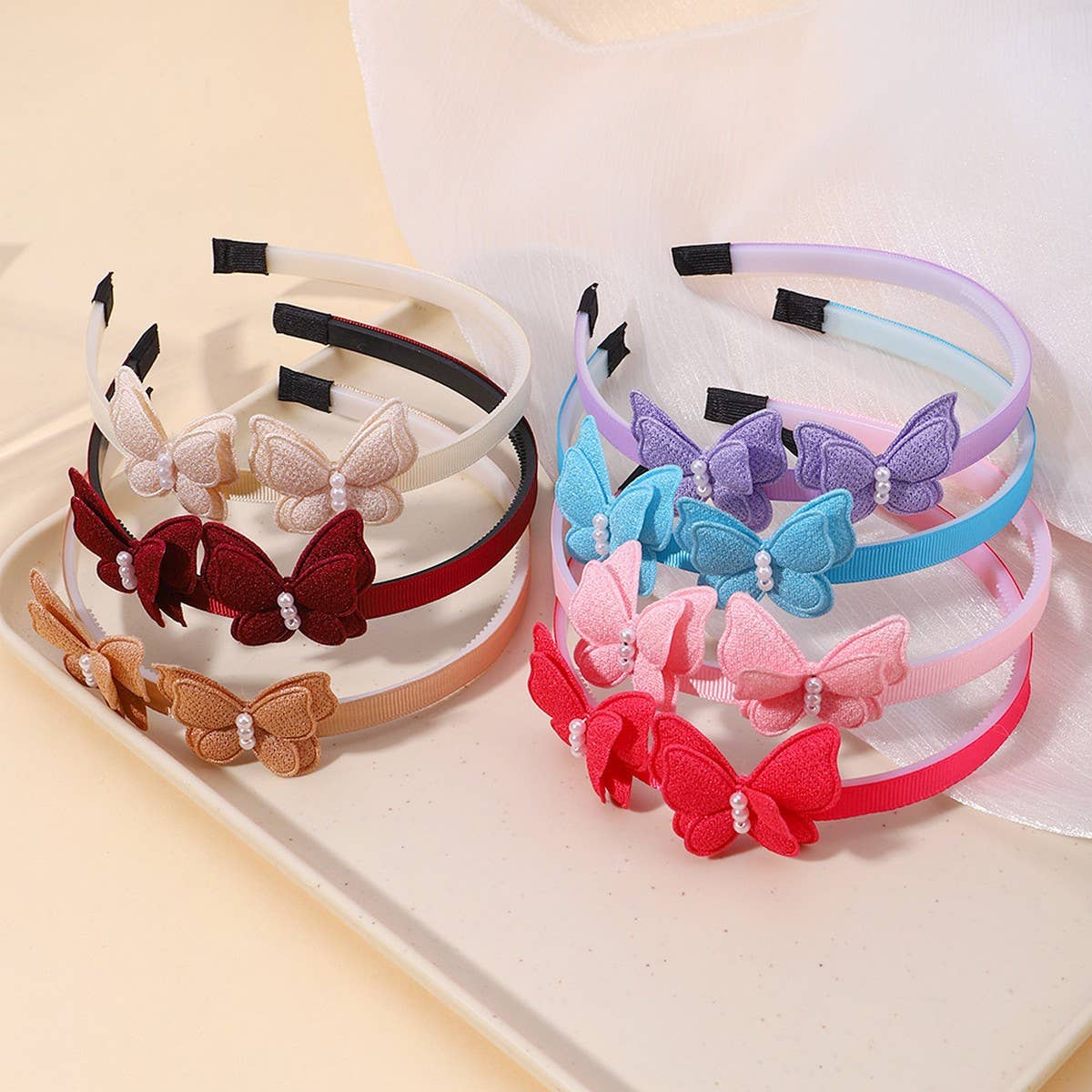 Double-Layer Butterfly Headband ? Candy Colors