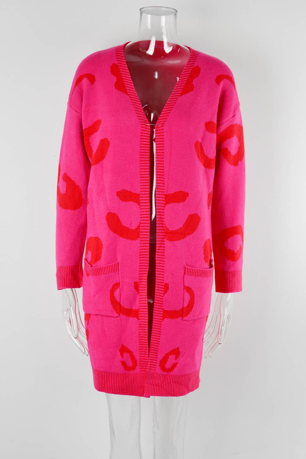 LEOPARD PRINT SWEATER LONG CARDIGAN FASHION COAT