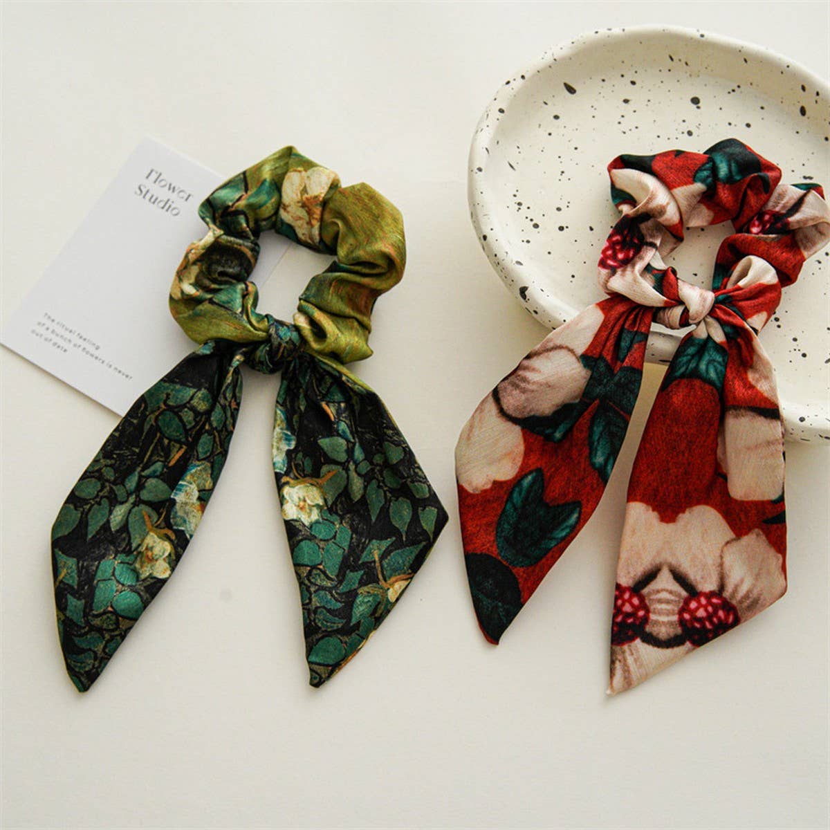 OIL PAINTING BOW PONYTAIL HAIRBAND HAIRACCESSORIES_CWAHA4164