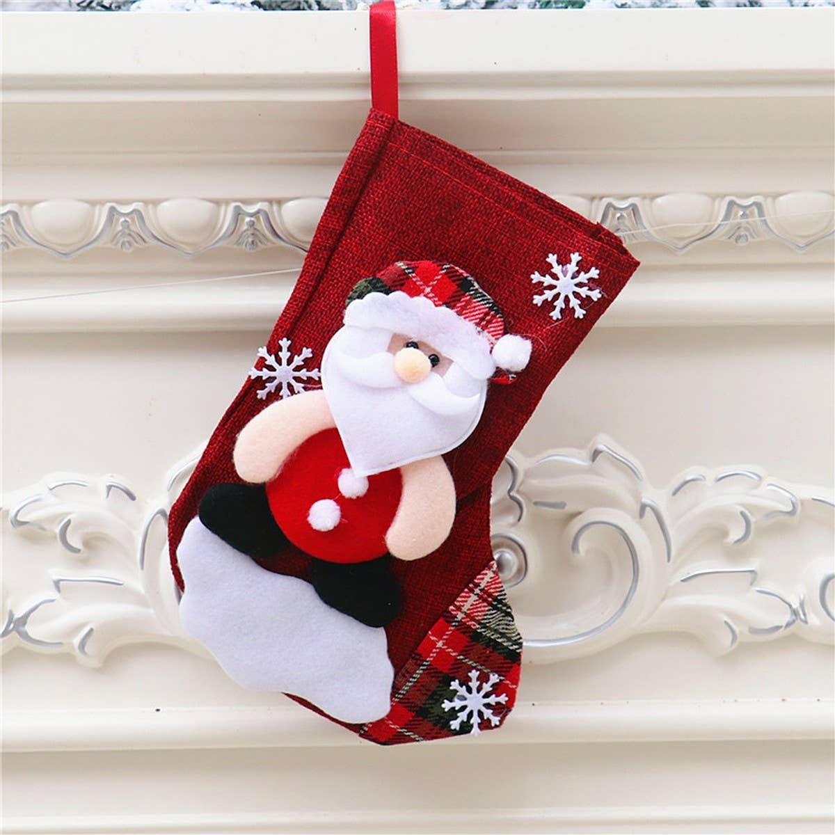 SANTA CLAUS SNOWMAN SOCKS GIFT CHRISTMAS BAG