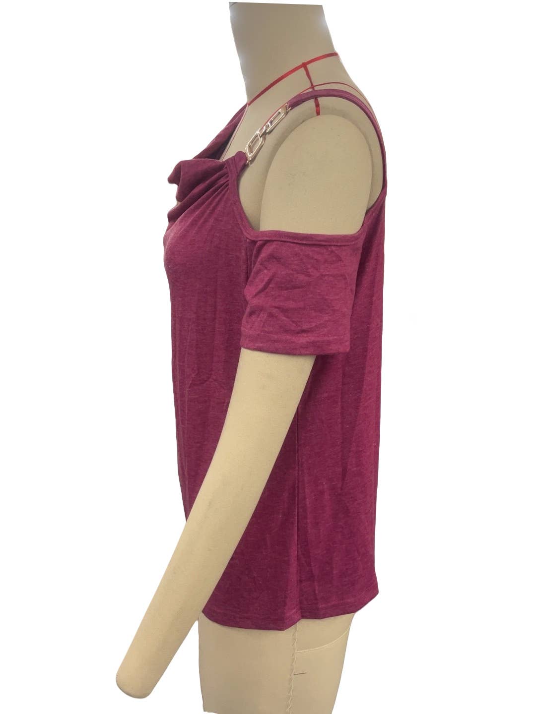 Asymmetrical off-the-shoulder single-button Top