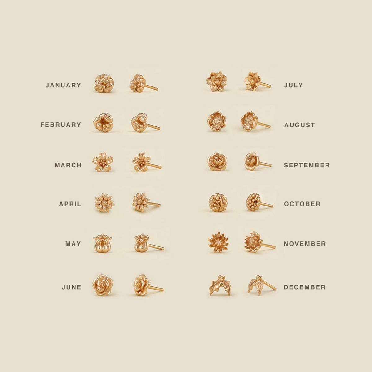 Artistic retro creative December flower earrings_CWMM5507