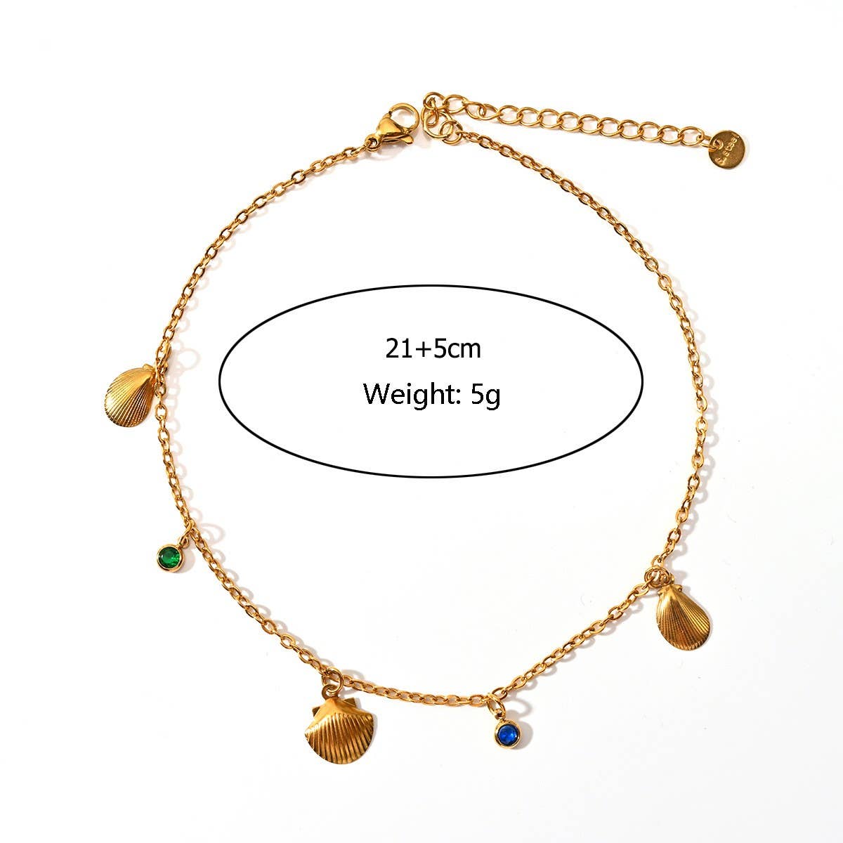 Stainless Steel Anklet with Colorful Stone Beads_CWAJE4612