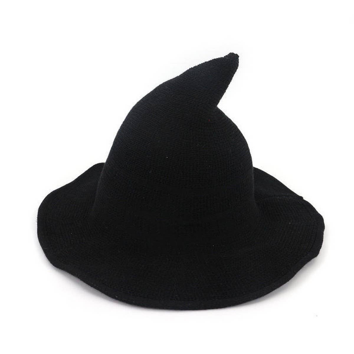 CWAH1676_Regular Foldable Knitted Halloween Witch Hat