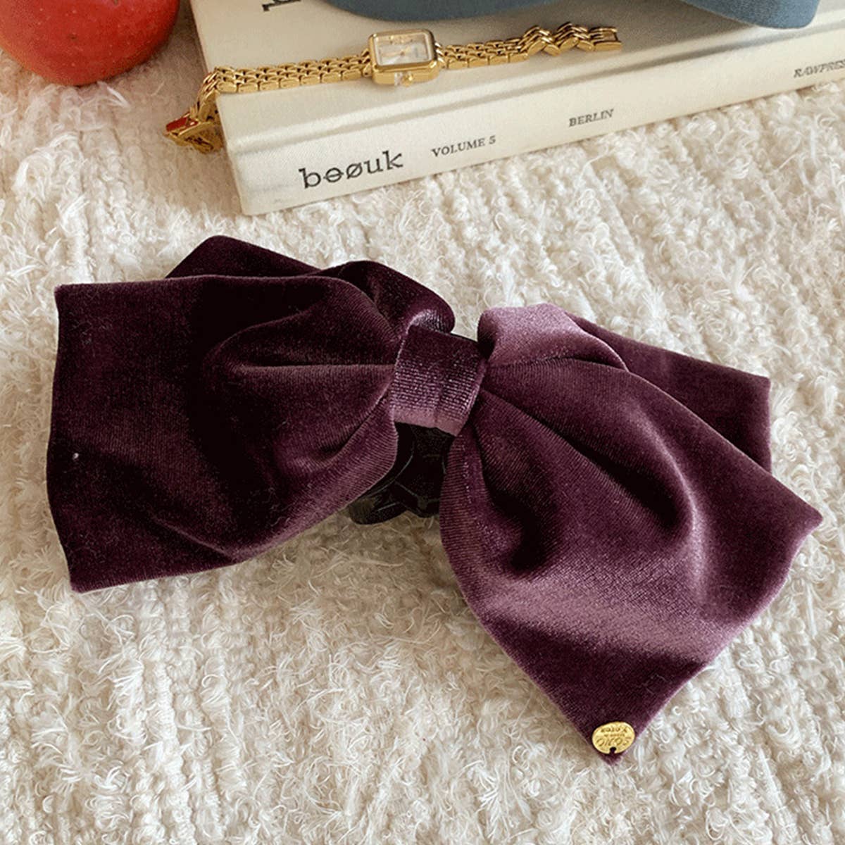 PLUS VELOUR BOW HAIRCLIP_CWAHA0864