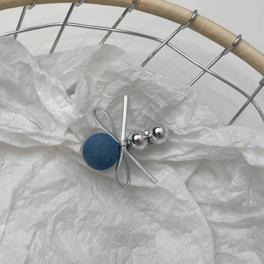 Denim series Bow Love diamond hair clip