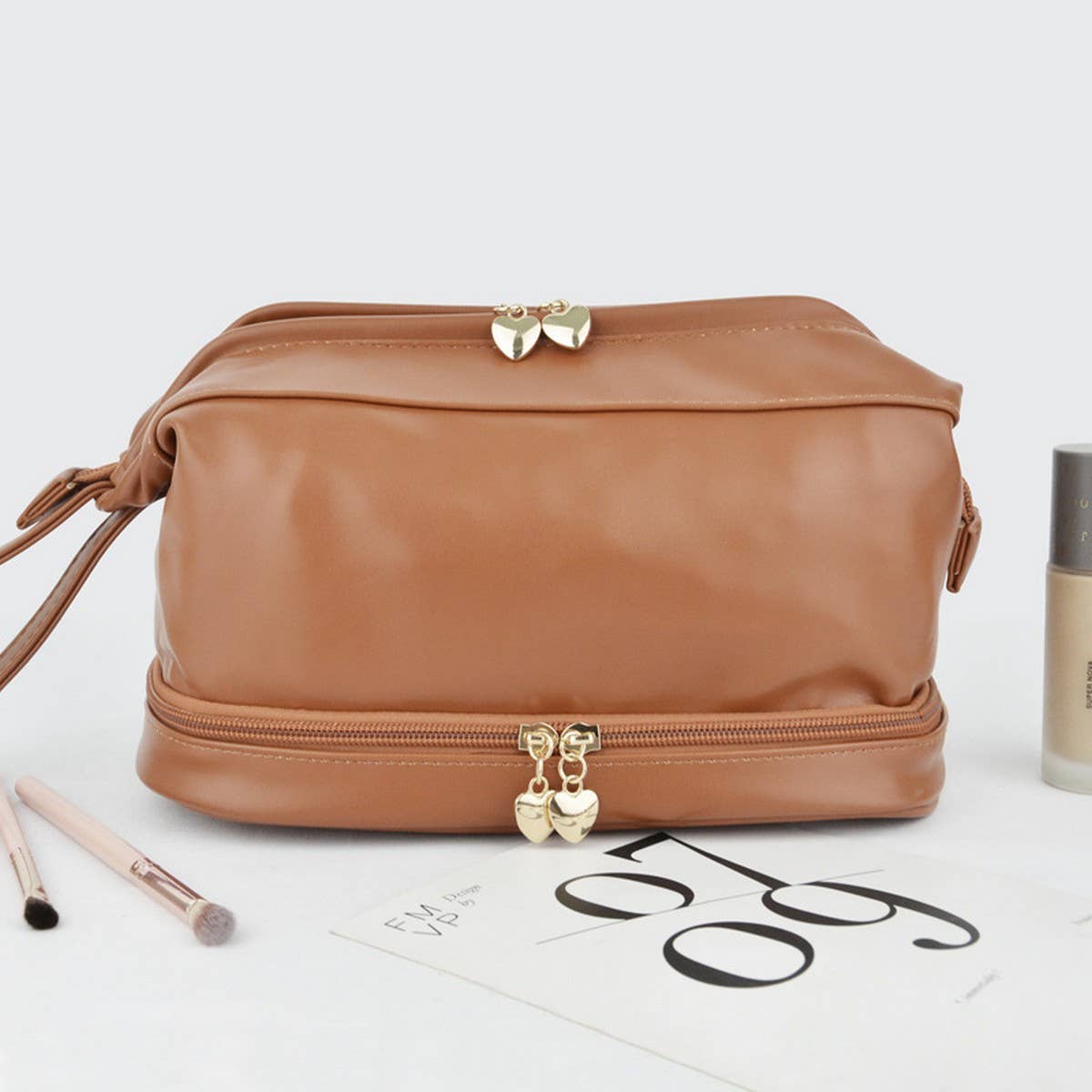 FASHION PORTABLE DOUBLE COSMETIC BAG_CWAB1092