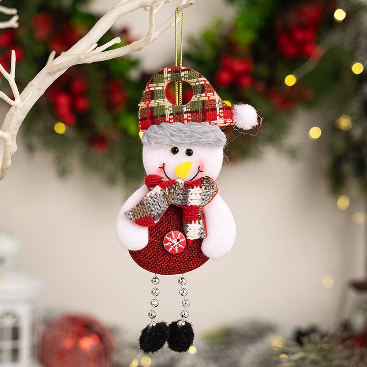 CWMM10278_CHRISTMAS ELDERLY DOLL FABRIC HANGING ORNAMENT
