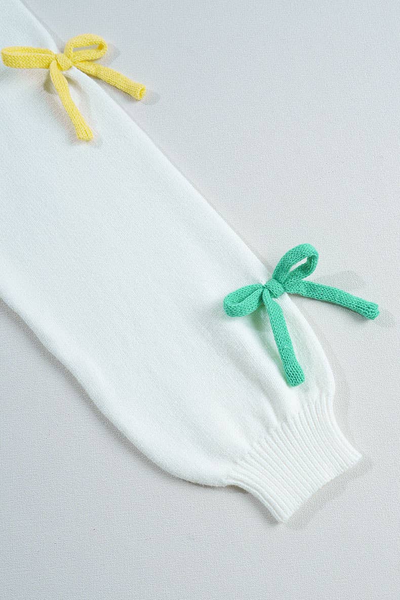 FASHION COLOR THREE-DIMENSIONAL BOW KNITWEAR