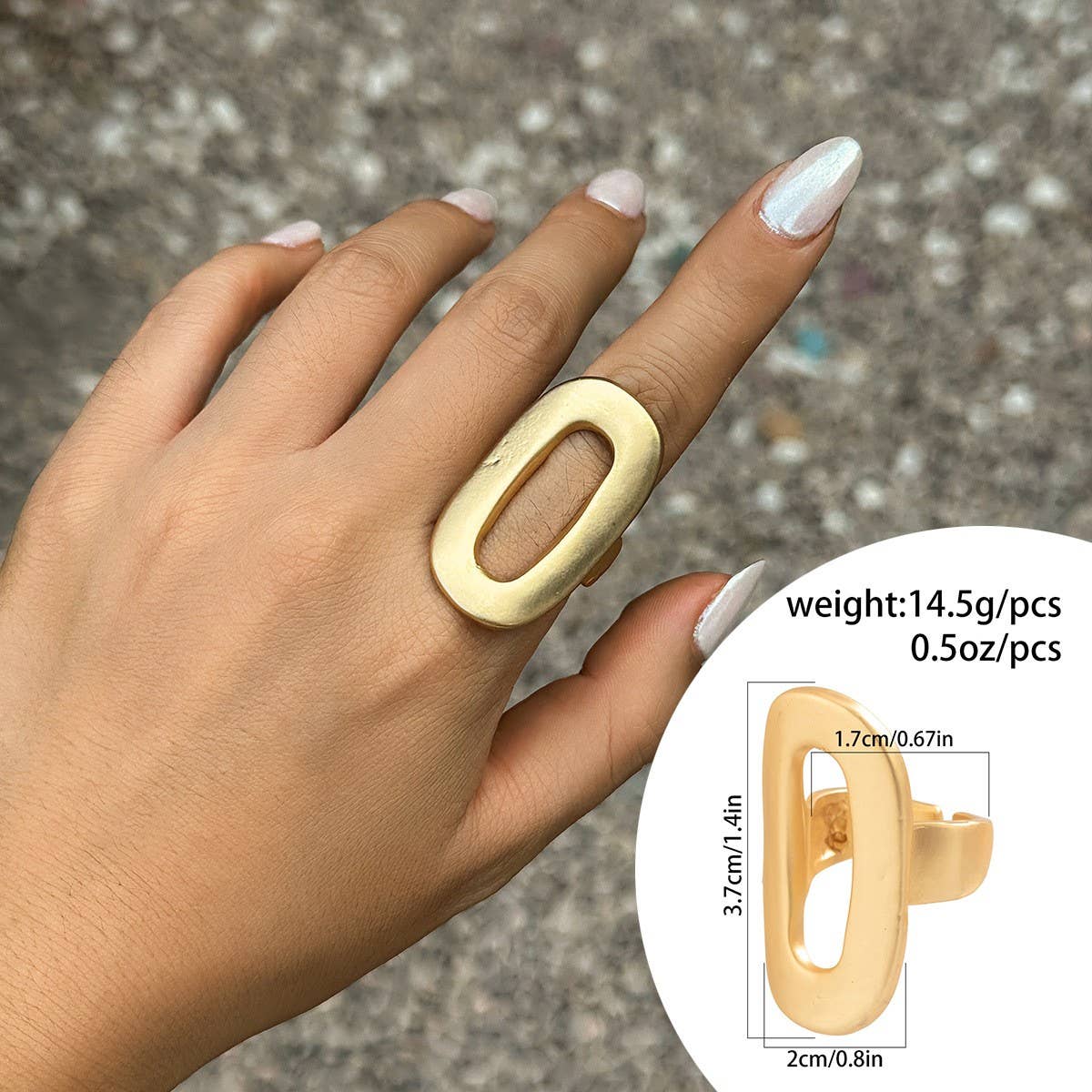 EXAGGERATED FRENCH DISC PLEATED METAL RING_CWAJE1824