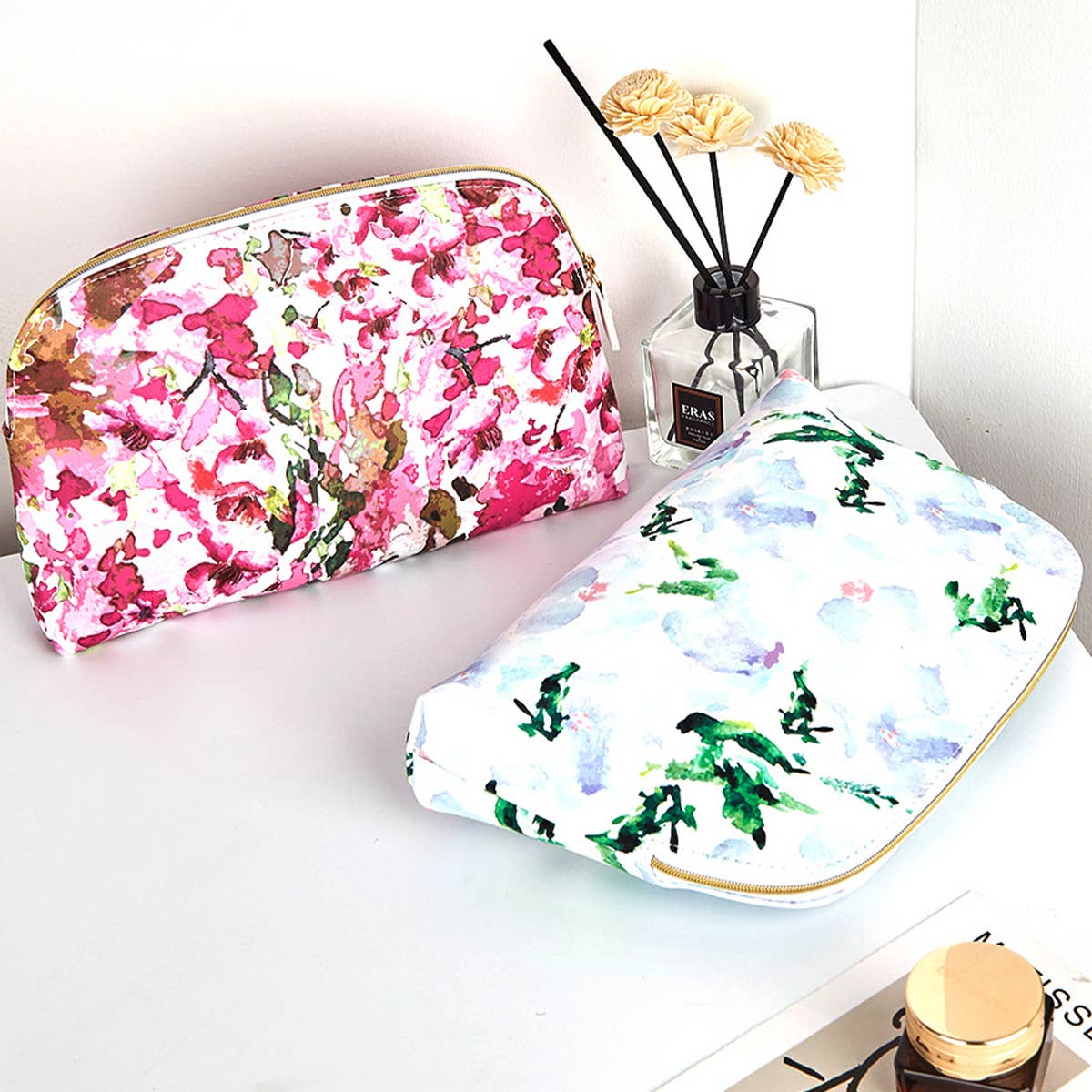 FLOWER PATTERN WASH BAG MAKEUP BAG_CWAB1453