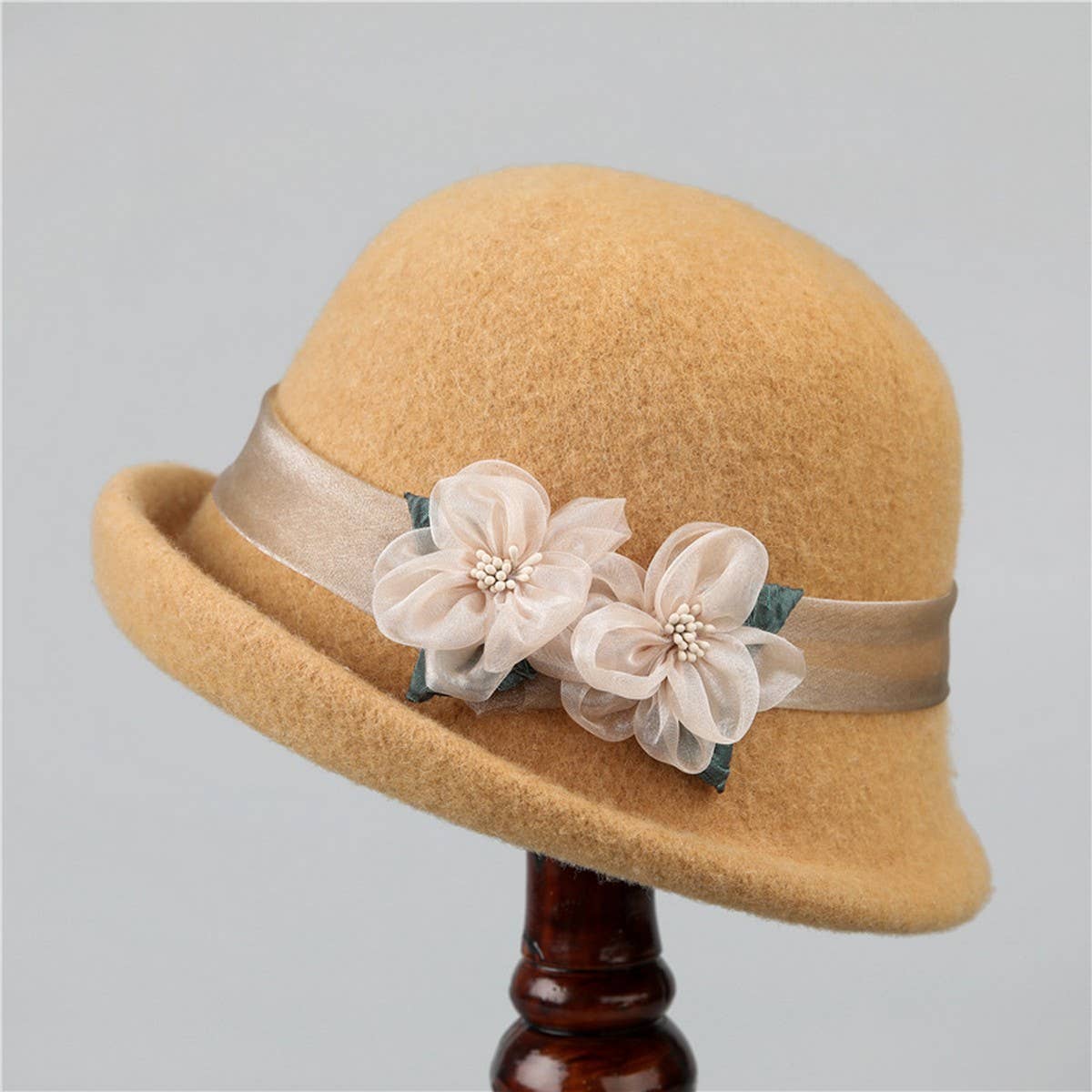 FRENCH RETRO CURLED BRIM FASHIONABLE BUCKET HAT_CWAH1787