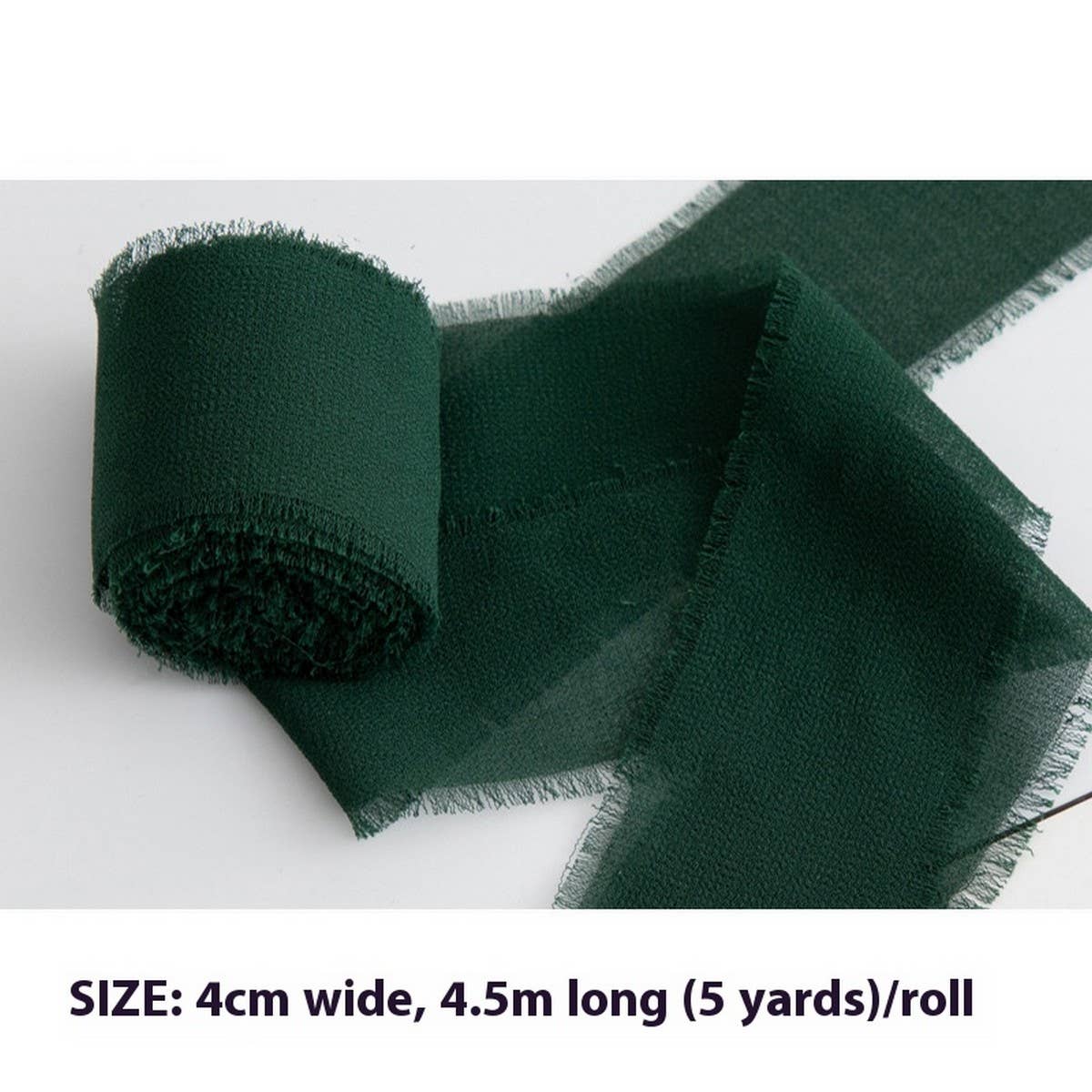 HAND-TORN RAW EDGE CHIFFON RIBBON SNOW YARN