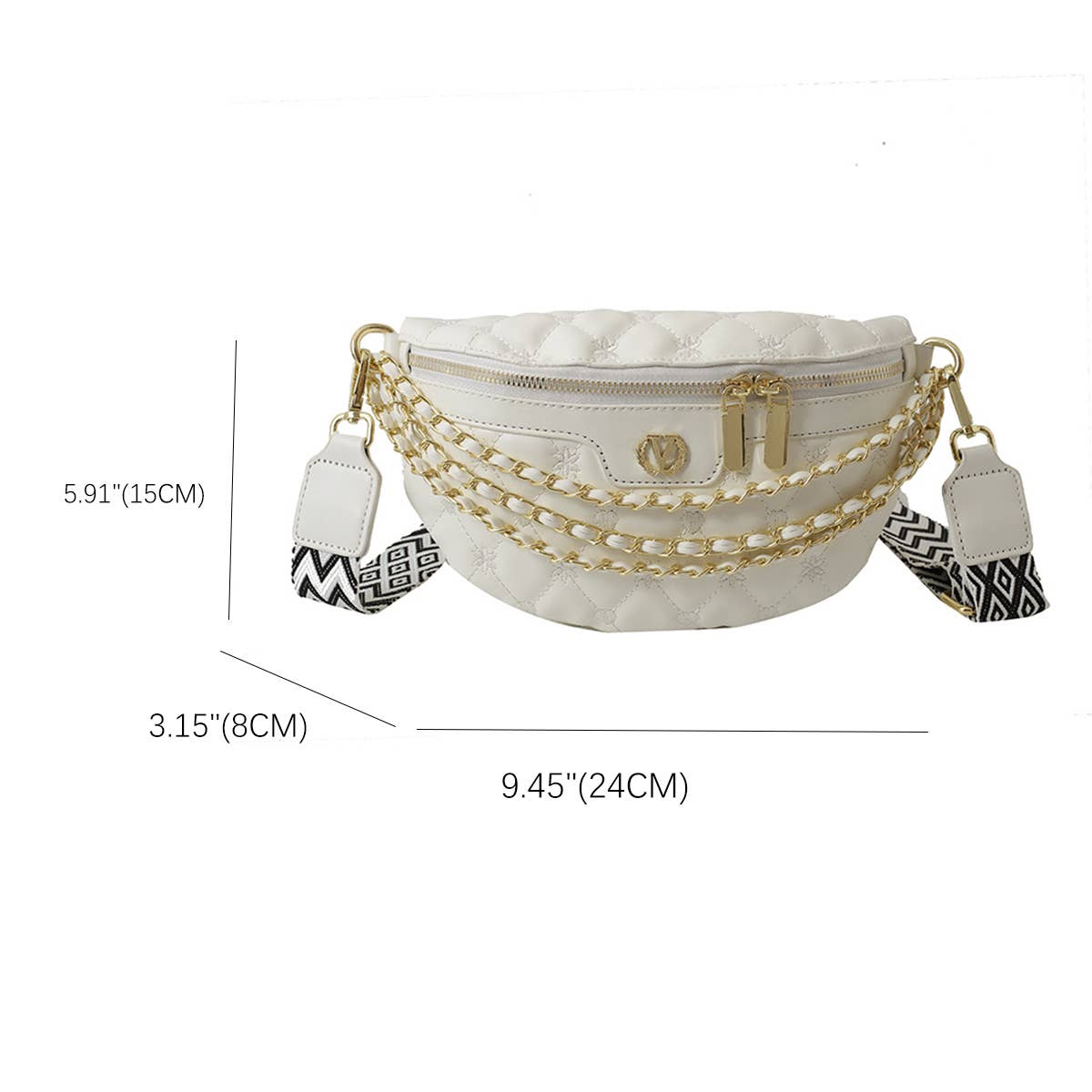 DIAMOND ZIPPER CASUAL CHEST BAG_CWAB2080