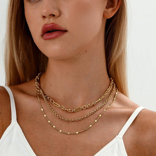 VINTAGE ELEGANT MULTI-LAYERED PAPERCLIP NECKLACE