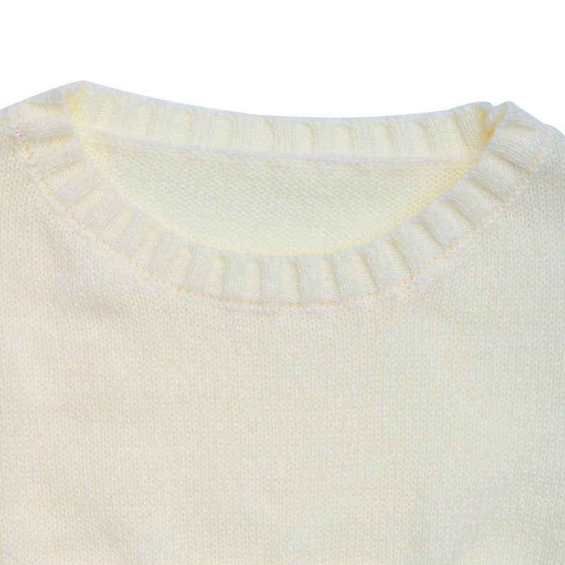 Solid-color simple hollowed-out knitted sweater