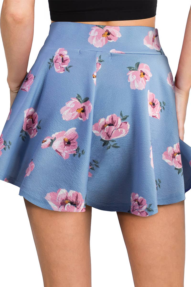 CWBSS105_High Waisted Skirt Mini A-Line Flared Skater Skirt